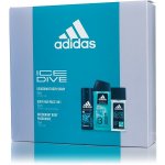 Adidas Ice Dive deodorant sklo 75 ml + sprchový gel 250 ml + deospray 150 ml dárková sada – Sleviste.cz