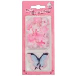 Dortisimo Dekorace z jedlého papíru Motýlci růžoví a modří a květiny mini růžové (30 ks) – Zboží Dáma