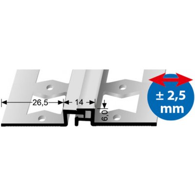 Küberit Dilatační lišta 319G 6 mm 2,7 m – Zboží Mobilmania