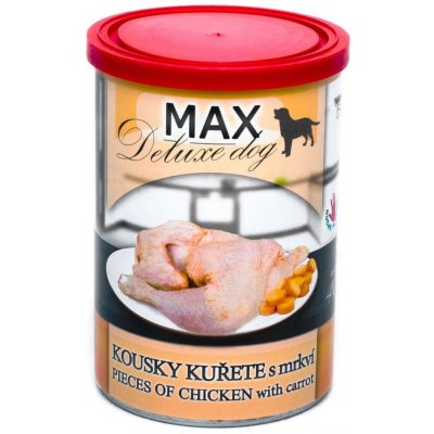 Max Deluxe kousky kuřete s mrkví 6 x 400 g – Zboží Mobilmania