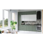FRONTI Kuchyňská linka DAFNI 280cm Bílá/Olive – Sleviste.cz
