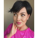 Xena paruka z pravých a umělých vlasů Ebenová pixie – Zboží Dáma