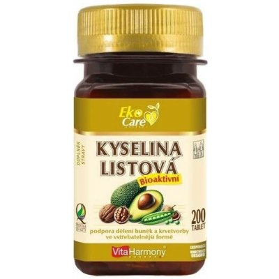 VitaHarmony Kyselina listová methylfolát Bioaktivní 400 µg Eko 200 tablet – Hledejceny.cz