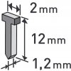 Hřebík EXTOL PREMIUM Hřebíky, balení 1000 ks, 12 mm, 2,0 × 0,52 × 1,2 mm 8852404