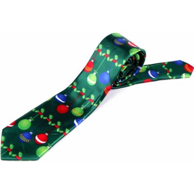 Saténová vánoční kravata 2 zelená