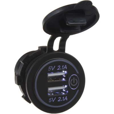 34563 2x USB nabíječka voděodolná do panelu, bílá | Zboží Auto