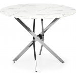 Halmar Stůl Raymond 3 bílý mramor stříbrný – Sleviste.cz