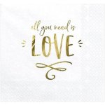 Ubrousky - love - bílá - svatba - 33x33cm - 20 ks – Zboží Mobilmania