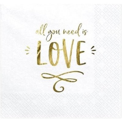 Ubrousky - love - bílá - svatba - 33x33cm - 20 ks – Zboží Mobilmania
