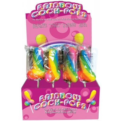 Rainbow Cock Pop barevné lízátko ve tvaru penisu 85 g