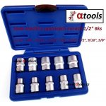 Nástrčné hlavice palcové 1/2", 6hranné, různé rozměry, sada 10 ks - ASTA A-10INCH – Hledejceny.cz