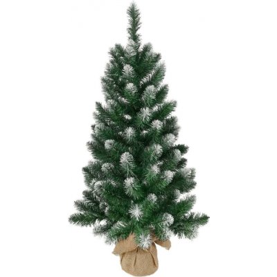 MagicHome Vianoce Stromeček Vánoce Nico jedle v jutě zasněžené konce 60 cm ST8091005 – Hledejceny.cz
