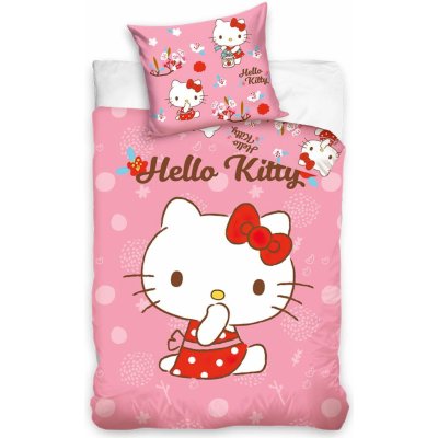Carbotex povlečení Hello Kitty malá mlsalka růžové bavlna hladká 140x200 70x90 – Hledejceny.cz