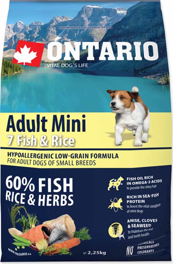 Ontario Adult Mini 7 Fish & Rice 13 kg