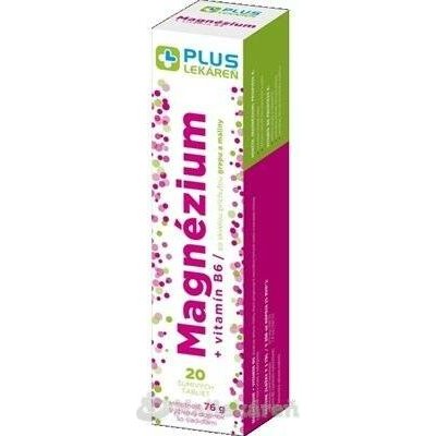 Plus Lékárna Magnézium + Vitamín B6 tablet eff s příchutí grepu a maliny 20 ks – Hledejceny.cz