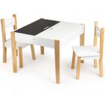 EcoToys dřevěný stůl s tabulí a dvěma židličkami – Sleviste.cz