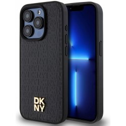 DKNY PU Leather Repeat Pattern Stack Logo Magsafe pro iPhone 13 Pro Max Black