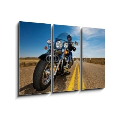 Obraz 3D třídílný - 105 x 70 cm - Motorcycle riding Jízda na motocyklu – Zboží Mobilmania