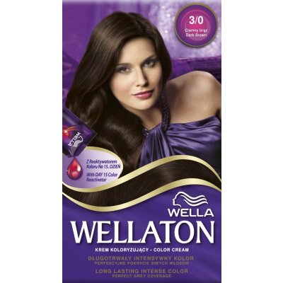 Wella Wellaton krémová barva na vlasy 3/0 tmavě hnědá – Zboží Mobilmania