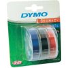 Dymo S0847750, 9mm x 3 m, bílý tisk/černý, modrý, červená, originální páska