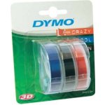 Dymo S0847750, 9mm x 3 m, bílý tisk/černý, modrý, červená, originální páska