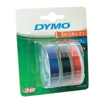 Dymo S0847750, 9mm x 3 m, bílý tisk/černý, modrý, červená, originální páska