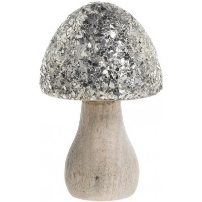 Přírodní dřevěná dekorace houba se třpytkami Mushroom Ø 8*15 cm Chic Antique – Hledejceny.cz