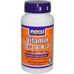 Now Vitamin D3 & K2 1000 IU 45 μg x 120 rostlinných kapslí – Hledejceny.cz