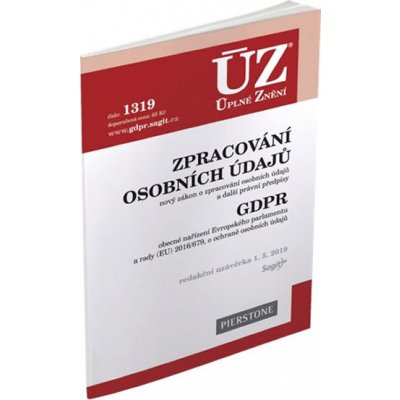 ÚZ 1319 Zpracování osobních údajů, GDPR – Zbozi.Blesk.cz