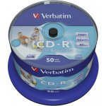 Verbatim CD-R 700MB 52x, AZO, printable, spindle, 50ks (43438) – Zboží Živě