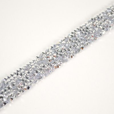 Takoy Diamantový nažehlovací / lepící prýmek 15 mm stříbrný – Zboží Dáma