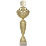 Kovový pohár s poklicí Zlatý Výška: 20 cm Průměr: 8 cm – Zboží Mobilmania