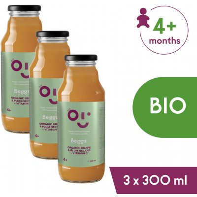 Beggs BIO Nektar hroznové víno & švestka 3 x 300 ml – Sleviste.cz