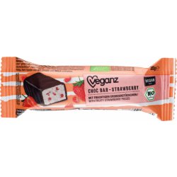 Veganz Čokoládová tyčinka s jahodami 35 g