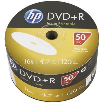 HP DVD+R 4,7GB 16x, printable, spindle, 50ks (69304) – Zboží Živě