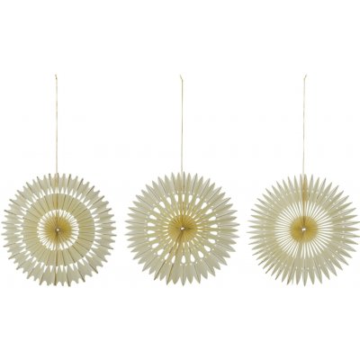 House Doctor Papírové ozdoby Stelle Off White Ø 30 cm – set 3 ks, krémová barva, papír – Hledejceny.cz