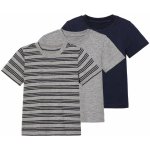 lupilu chlapecké triko 3 kusy navy modrá šedá pruhovaná – Zboží Dáma