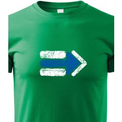 Canvas dětské tričko Turistická šipka modrá, zelená