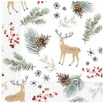 Procos Vánoční papírové ubrousky 3V jelen 33x33cm – Zboží Dáma