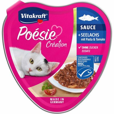 Vitakraft Poésie omáčka s treskou tmavou a rajčaty 15 x 85 g – Sleviste.cz