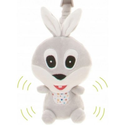 4Baby závěsná plyšová hračka s pískátkem Rabbit šedá