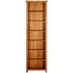Knihovna se 7 policemi 60x22x200 cm masivní dubové dřevo – Hledejceny.cz