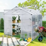 Juskys Hliníkový skleník včetně základů 21044 s dvojitými stěnovými panely a světlíkem 190 x 253 cm – Zboží Mobilmania