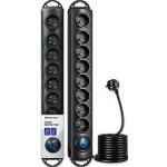 Qoltec 8 zásuvek 3.0m (50114) – Hledejceny.cz
