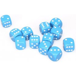 Chessex Hrací kostka šestistěnná matná 12mm světle modrá / bílá