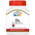 21st Century Vitamín D3 50 mcg 250 kapslí – Hledejceny.cz
