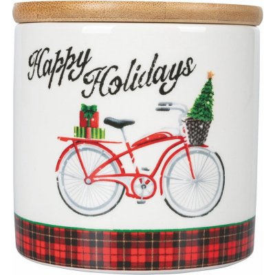 Villa d'Este Xmas Bike Vánoční dóza s bambusovým víkem 470 ml – Zboží Mobilmania