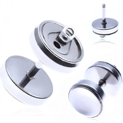 Šperky eshop nepravý ocelový plug do ucha lesklá plechovka AA39.08 – Zboží Dáma