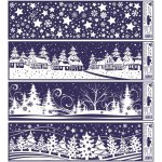 Okenní fólie bez lepidla vánoč.krajinky pruh vločky 45 x 12 cm – Hledejceny.cz