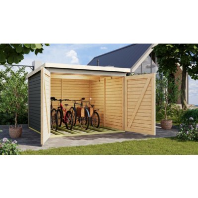 Karibu dřevěná garáž FAHRRADGARAGE 4 12485 terragrau LG5026 – Sleviste.cz
